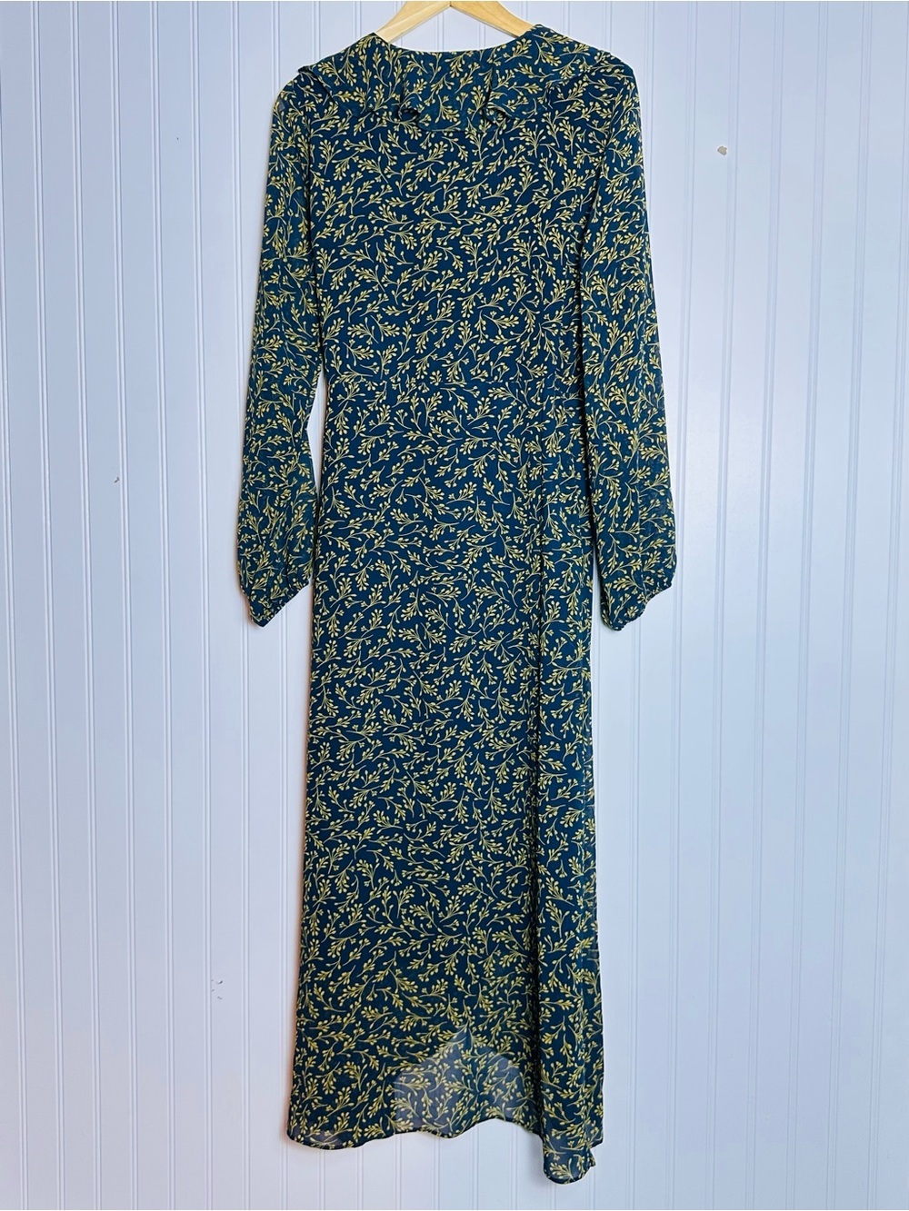 Everly Long Sleeve V-Neck Floral Wrap Midi Dress Floral Large - Picture 6 of 11